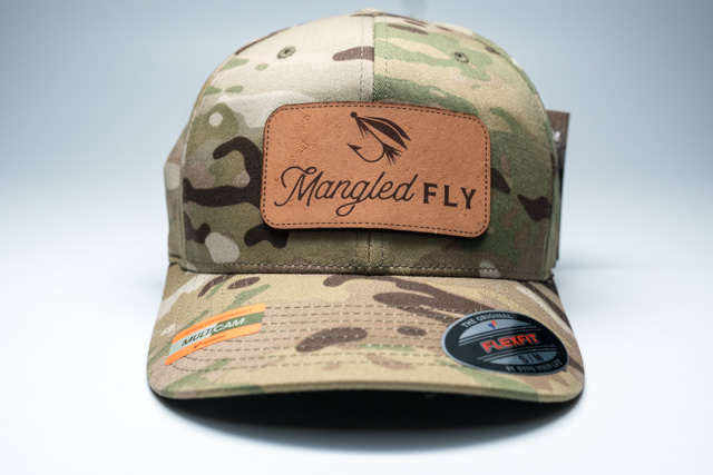 FlexFit Fishing Fly Baseball Hats Camo - Mangled Caps