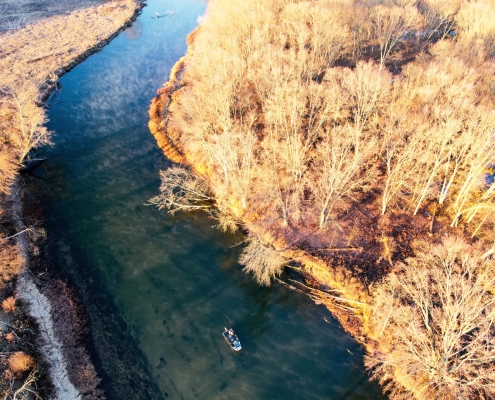 Drone image of the Big Manistee River